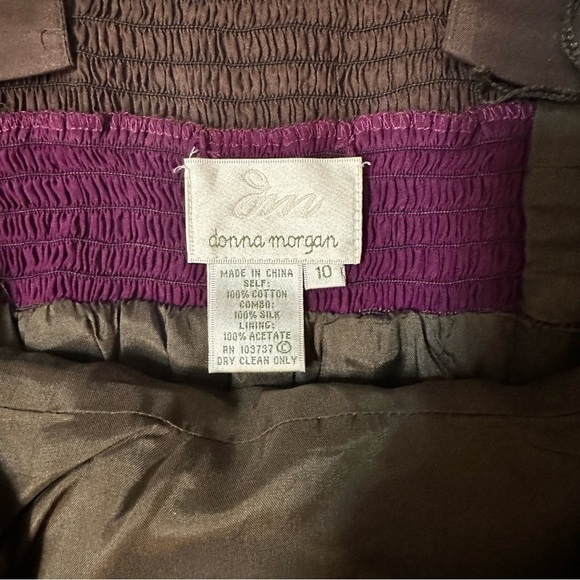 Donna Morgan Women's Dress Size 10 Brown Purple Sash Cocktail Party - Picture 7 of 10